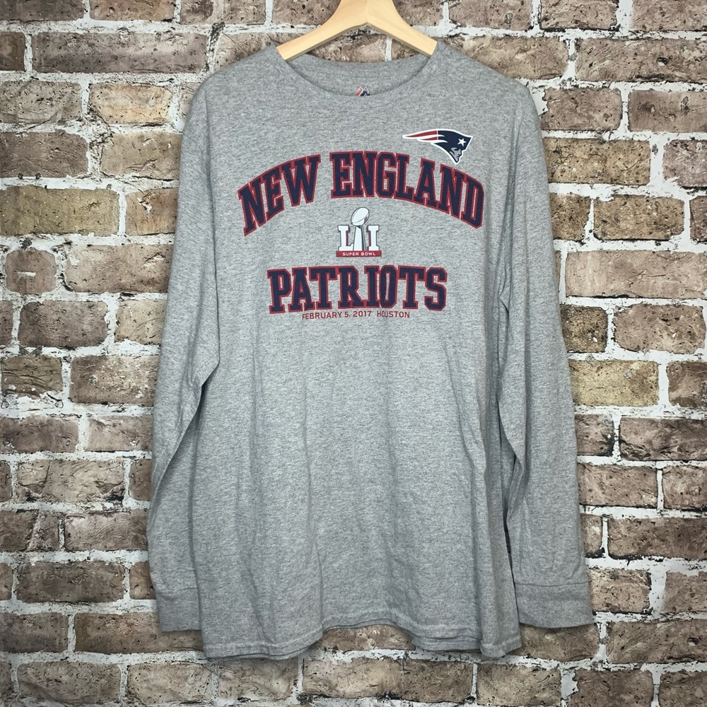 NFL New England Patriots Mens Long Sleeve Shirt Gray